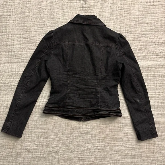 y2k bejeweled black/grey denim jacket ੈ✩‧₊ - Picture 5 of 6